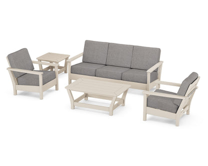 POLYWOOD® Harbour 5-Piece Deep Seating Set in Sand / Grey Mist