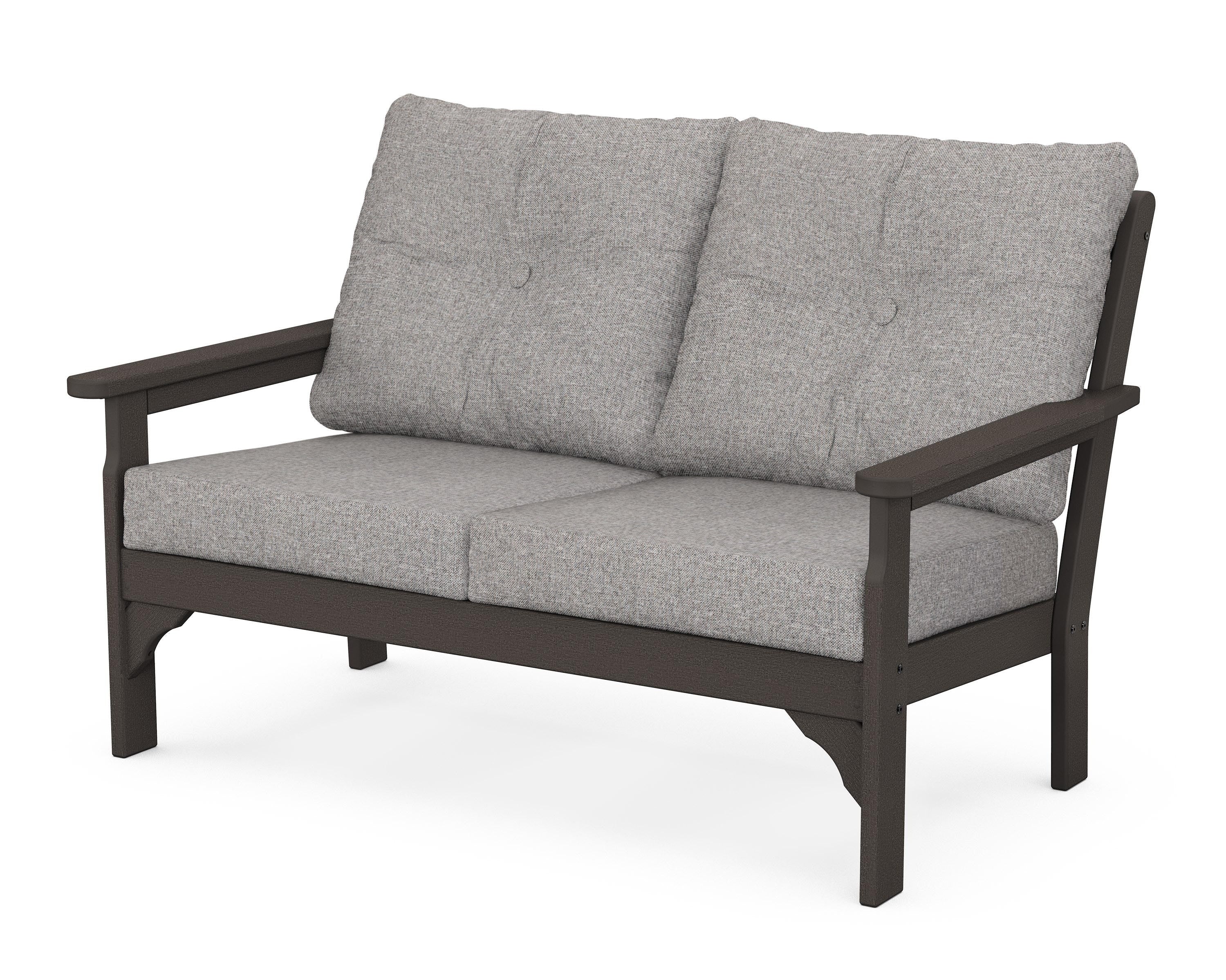 POLYWOOD® Vineyard Deep Seating Loveseat in Vintage Coffee / Grey Mist