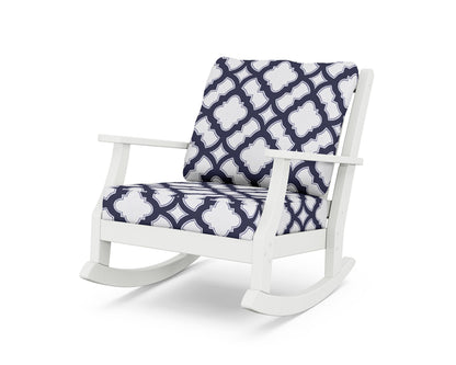 Country Living Wovendale Deep Seating Rocking Chair in White / Trellis Navy