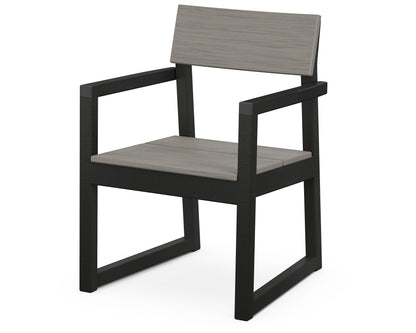 POLYWOOD® EDGE Dining Arm Chair in Black / Driftwood