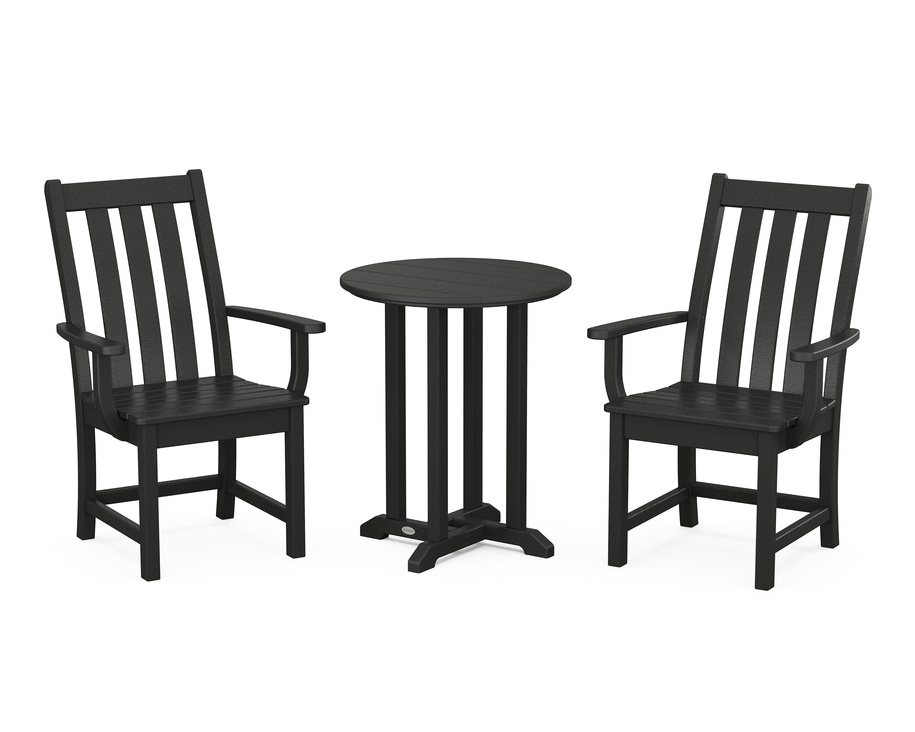 POLYWOOD® Vineyard 3-Piece Round Bistro Dining Set in Black