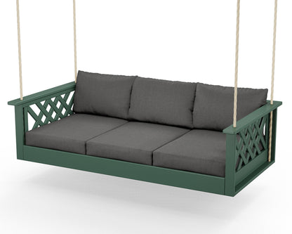 Country Living Wovendale Daybed Swing in Green / Spectrum Carbon