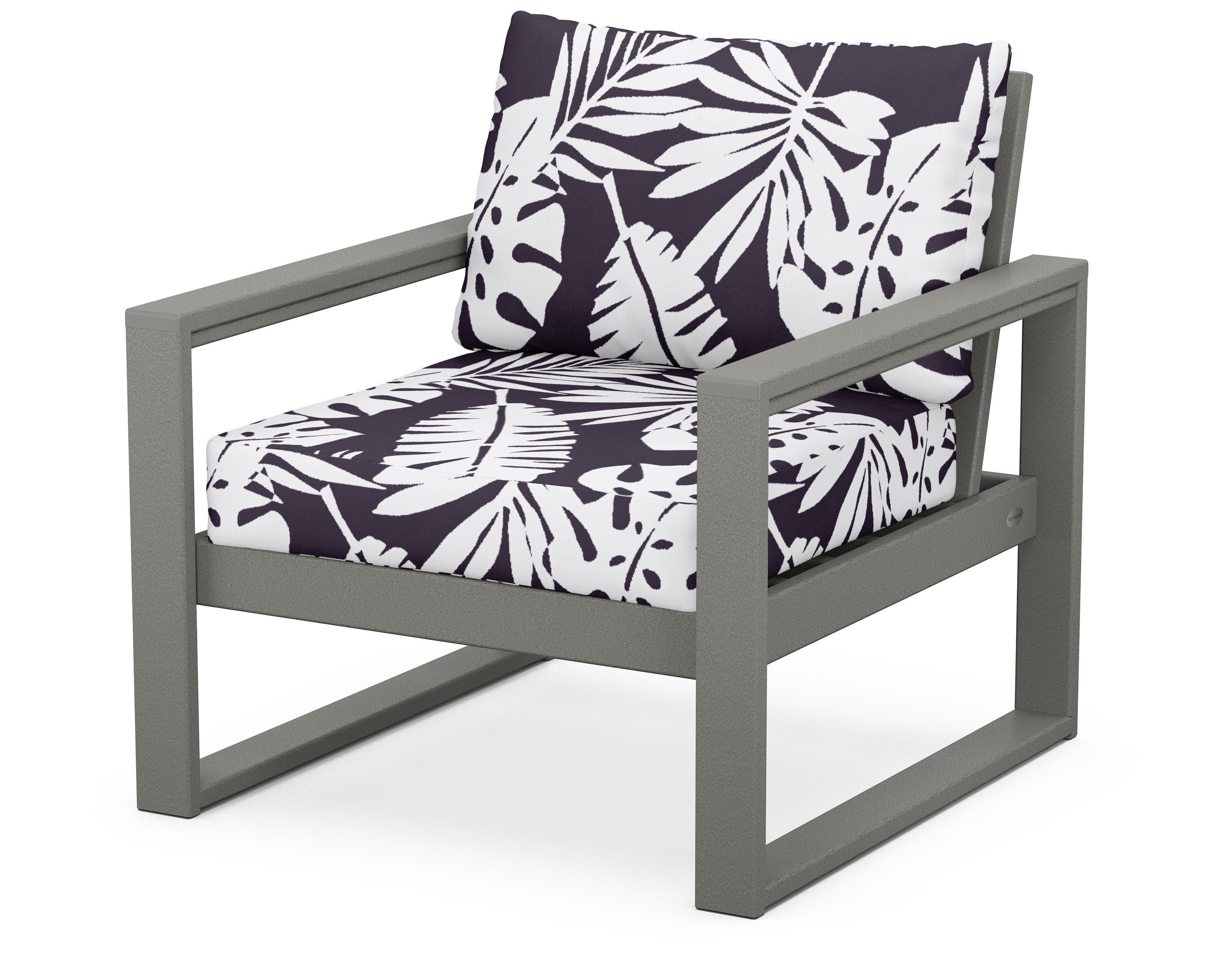 POLYWOOD® EDGE Club Chair in Slate Grey / Leaf Navy