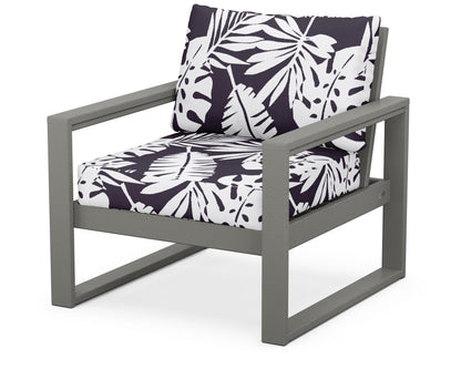 POLYWOOD® EDGE Club Chair in Slate Grey / Leaf Navy