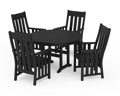 Martha Stewart by POLYWOOD® Acadia 5-Piece Round Farmhouse Dining Set in Black