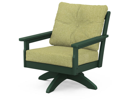 POLYWOOD® Vineyard Deep Seating Swivel Chair in Green / Chartreuse Boucle
