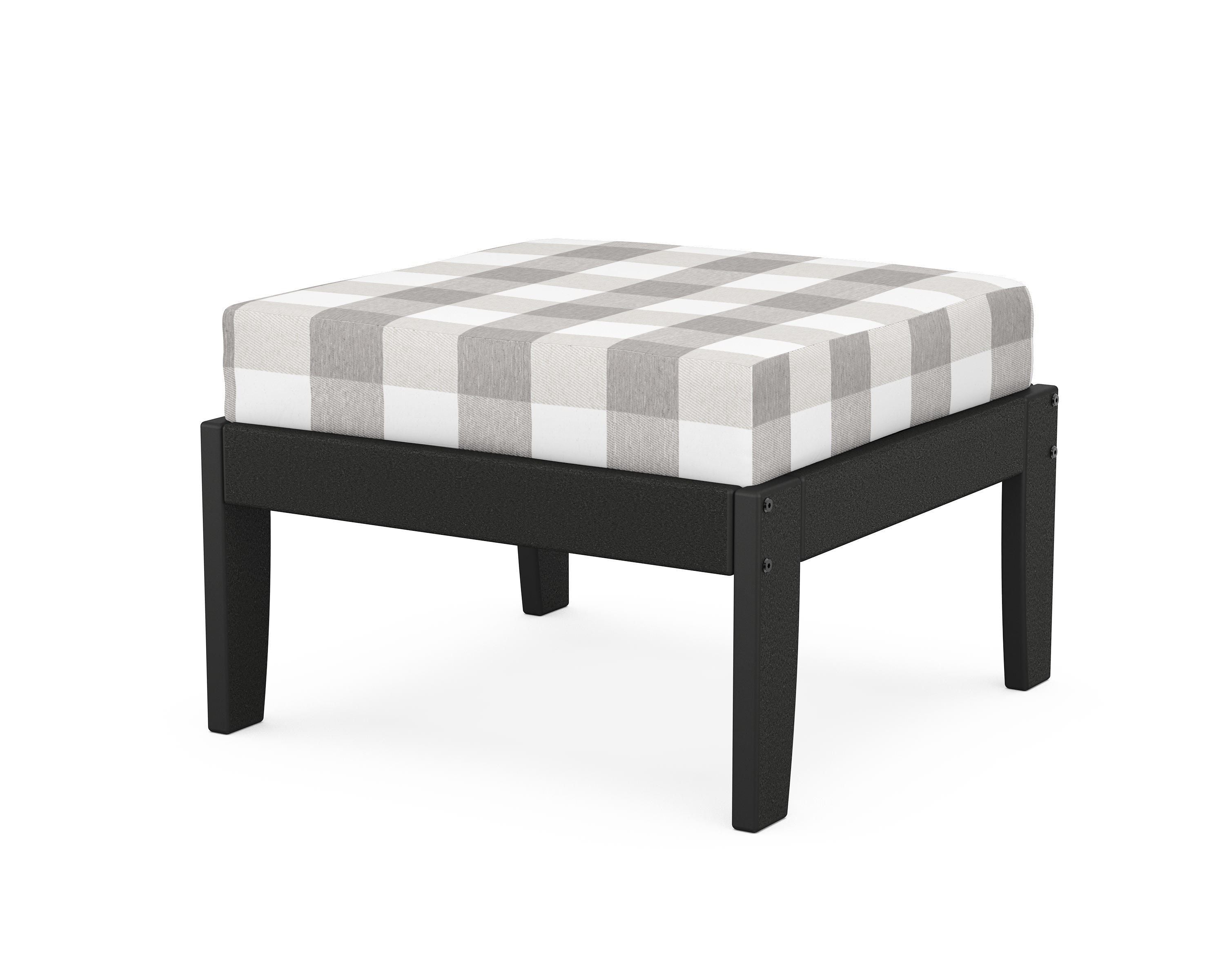 Unbranded Modular Ottoman - Classic in Black / Buffalo Plaid Grey Mist