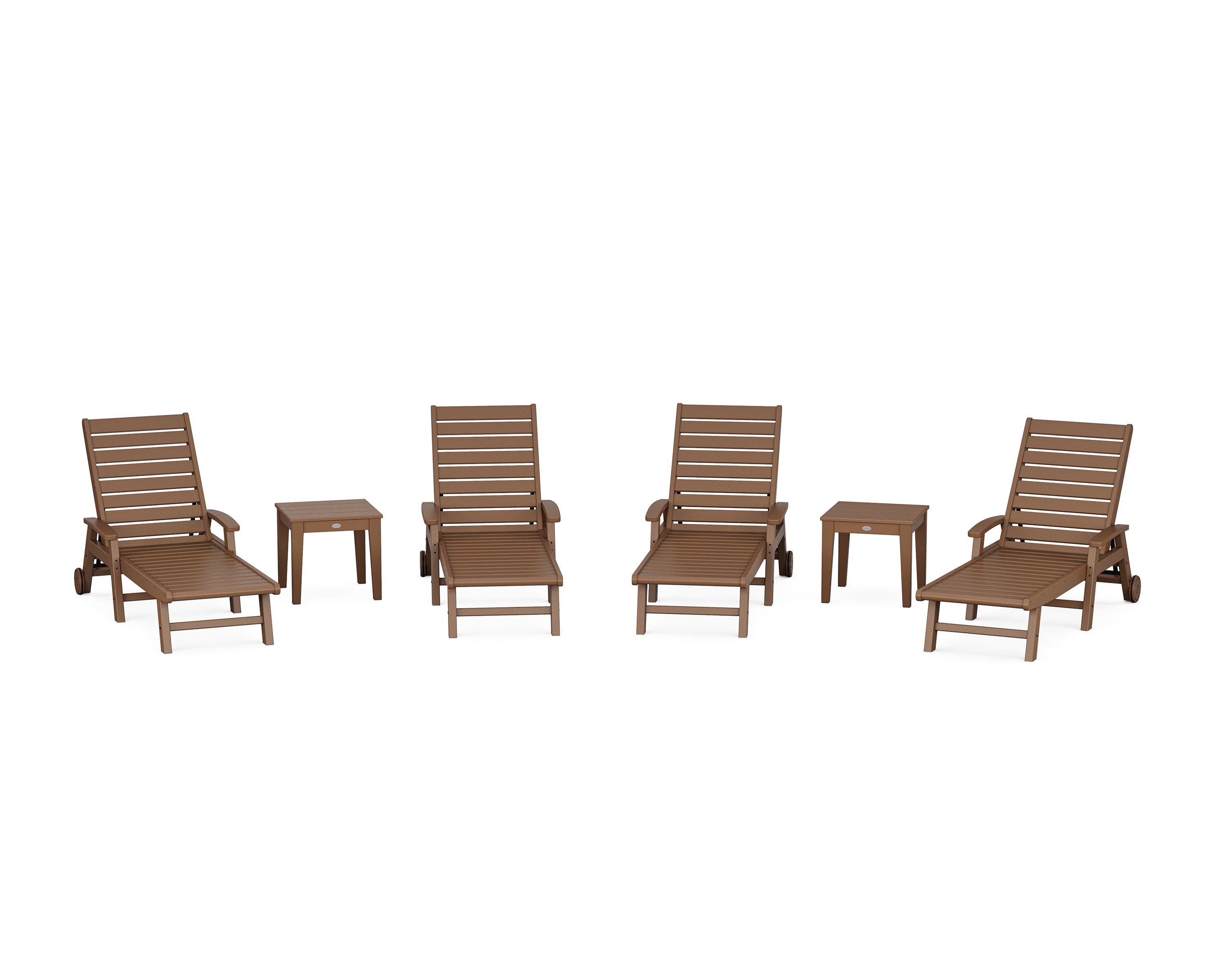 POLYWOOD® Signature Chaise 6-Piece Set with Wheels in Teak