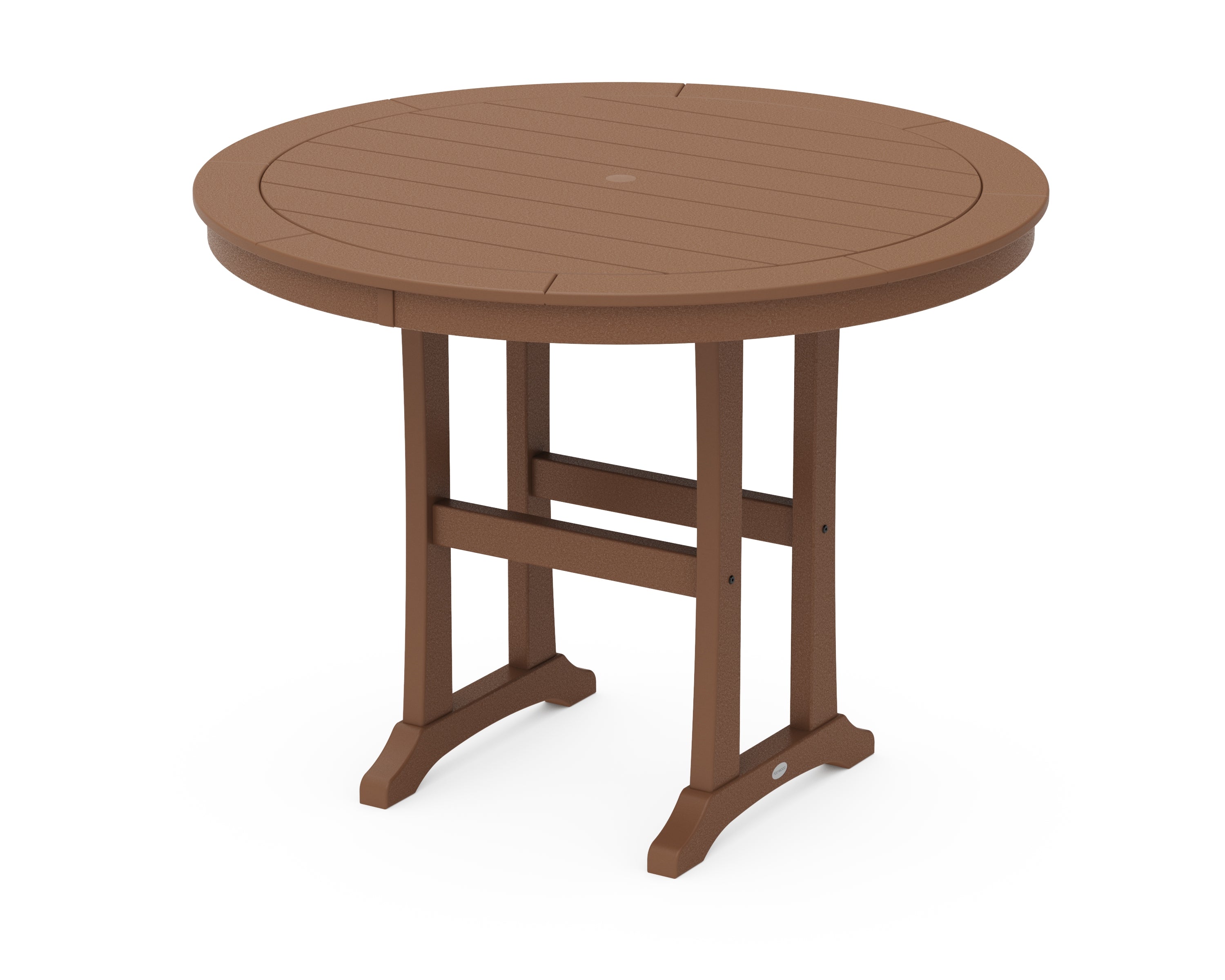 POLYWOOD® Nautical Trestle 48" Round Counter Table in Teak