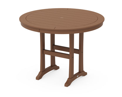 POLYWOOD® Nautical Trestle 48" Round Counter Table in Teak