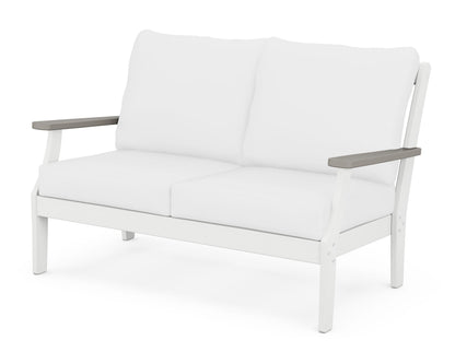POLYWOOD® Braxton Deep Seating Loveseat in White / Driftwood / Natural
