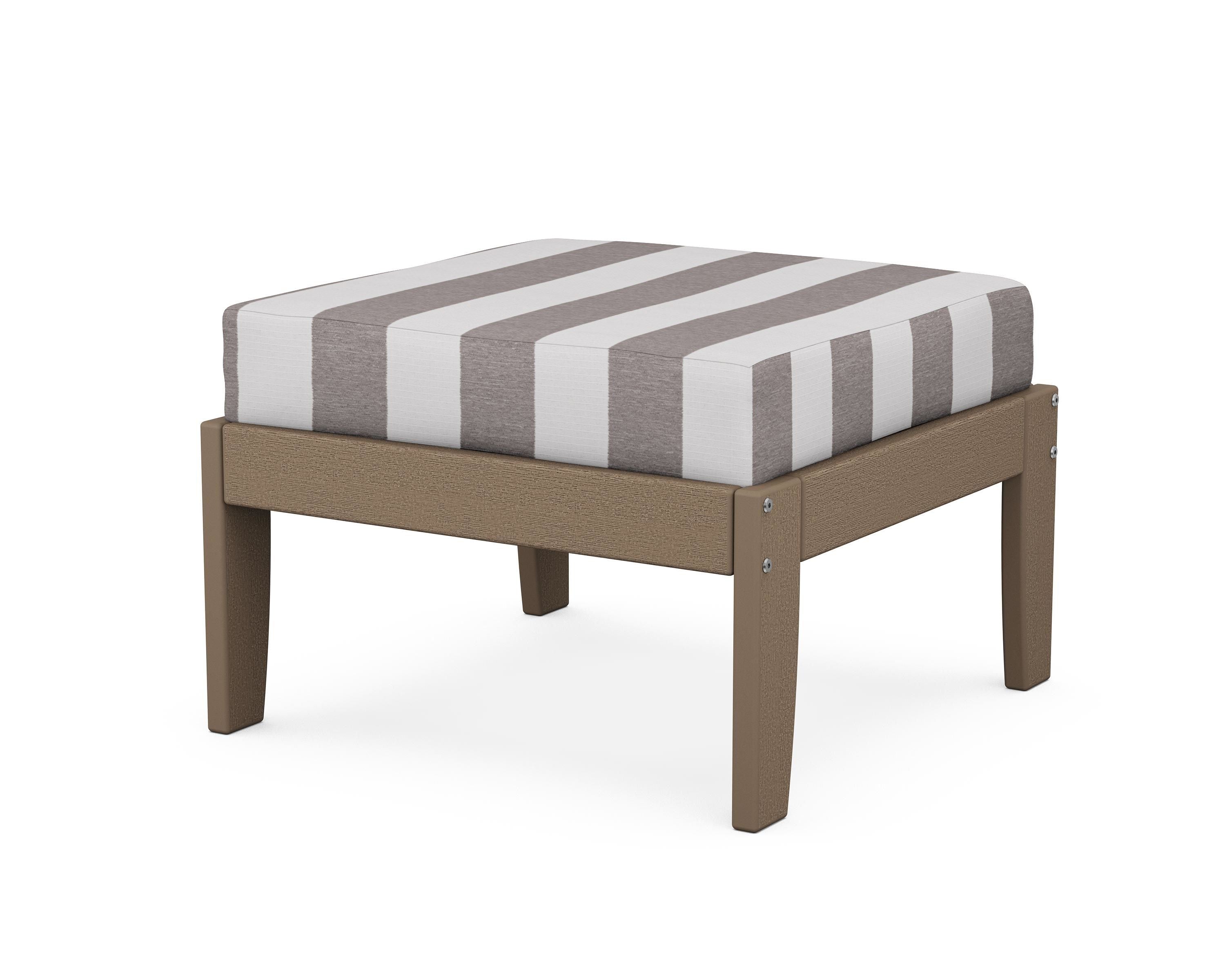 Unbranded Modular Ottoman - Classic in Vintage Sahara / Cabana Stripe Grey Mist