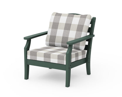 Draper James™ by  POLYWOOD® Savannah Deep Seating Chair in Green / Buffalo Plaid Grey Mist