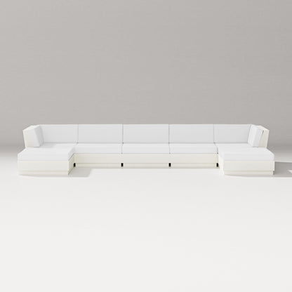 PW Designer Series Elevate 7-Piece Double Chaise Sectional in Vintage White / Natural