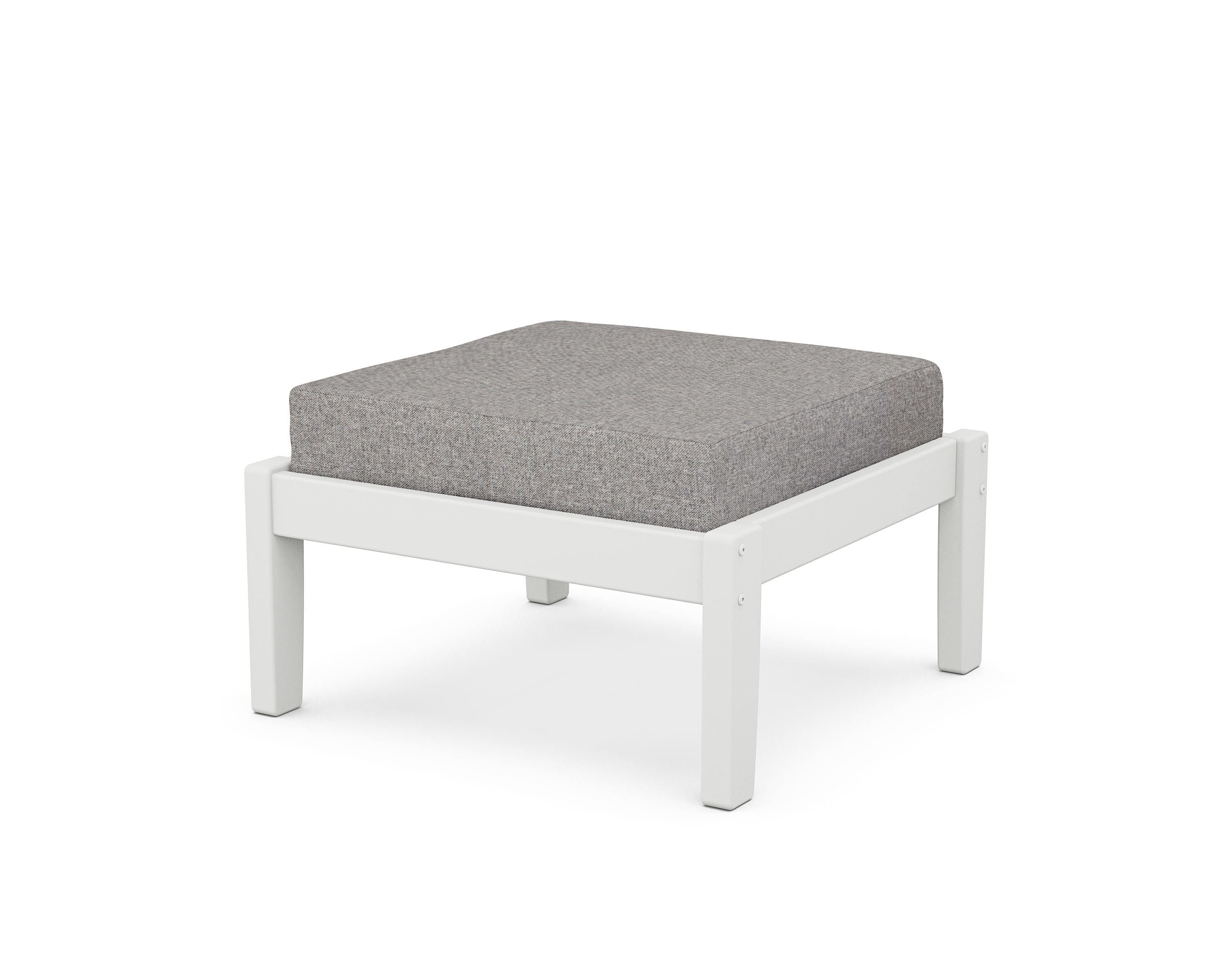 Unbranded Deep Seating Ottoman in White / Grey Mist