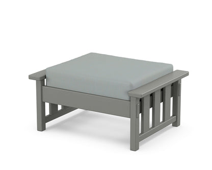 Martha Stewart by POLYWOOD® Acadia Deep Seating Ottoman in Slate Grey / Spa