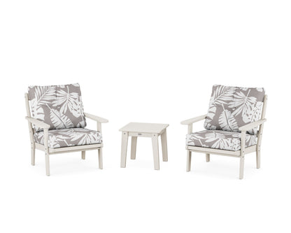 POLYWOOD® Mission 3-Piece Deep Seating Set in Sand / Leaf Grey Mist
