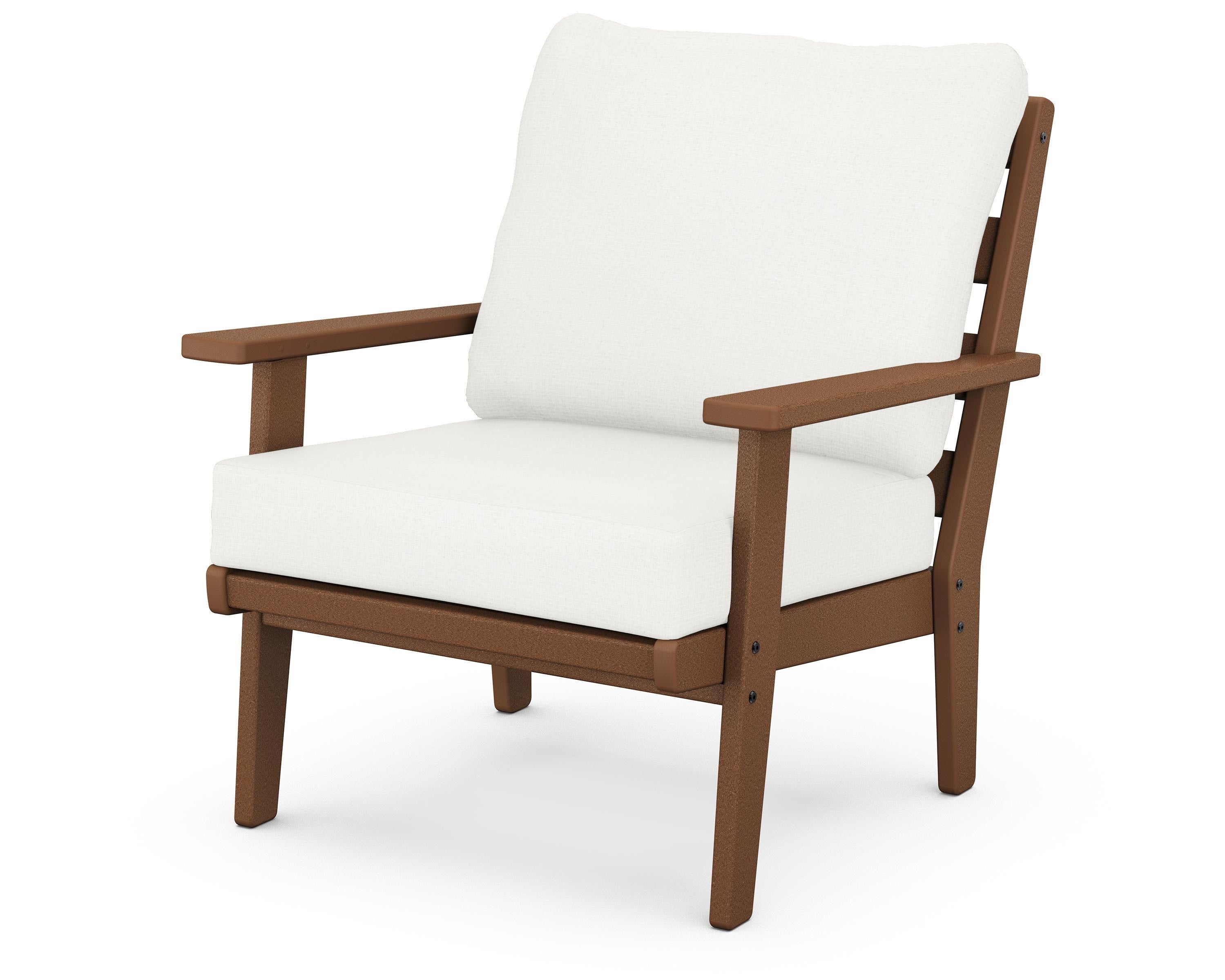 POLYWOOD® Grant Park Deep Seating Chair in Teak / Natural Linen