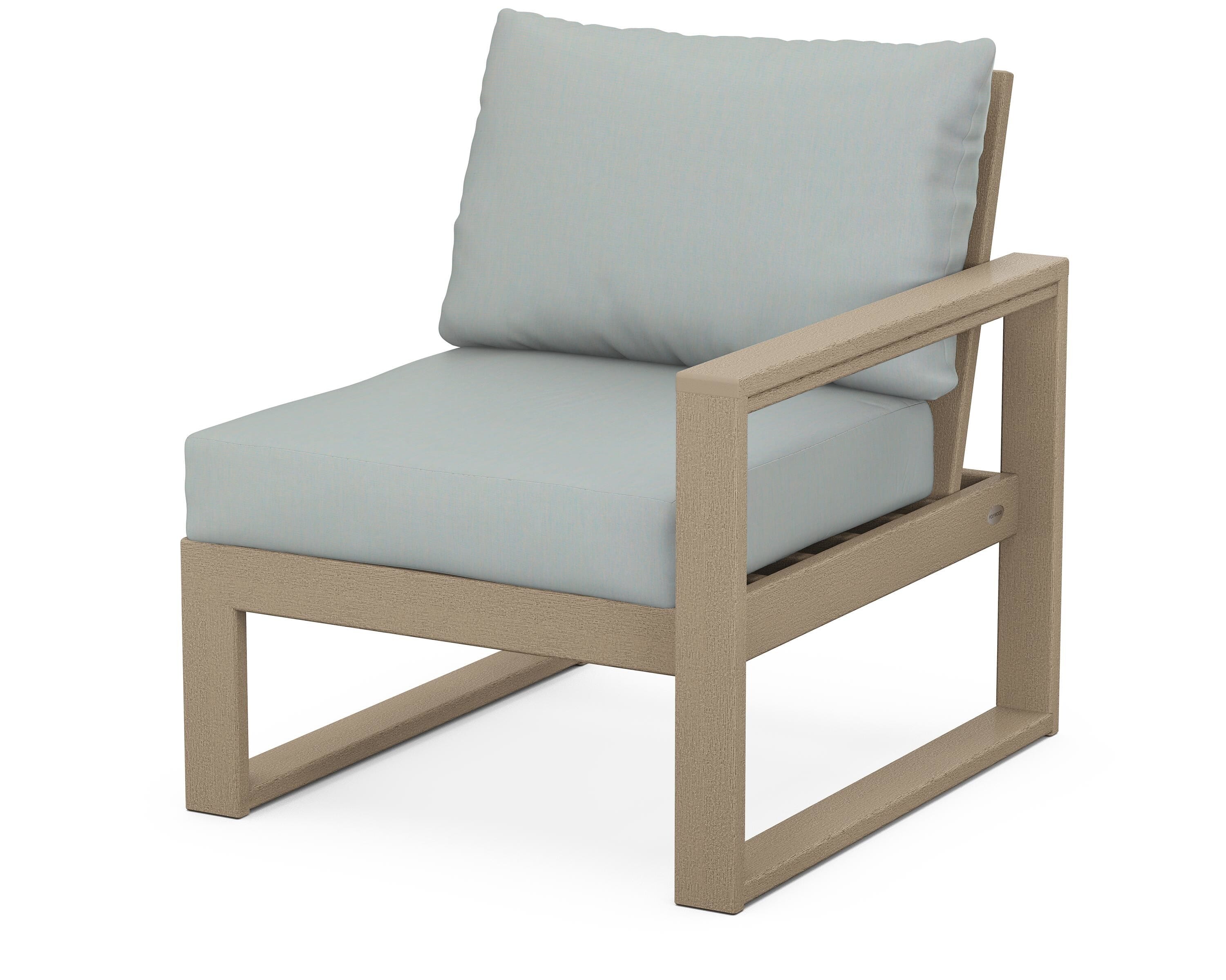 POLYWOOD® EDGE Modular Right Arm Chair in Vintage Sahara / Spa