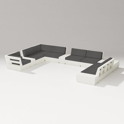 PW Designer Series Elevate 12-Piece Conversation Sectional Set in Vintage White / Spectrum Carbon