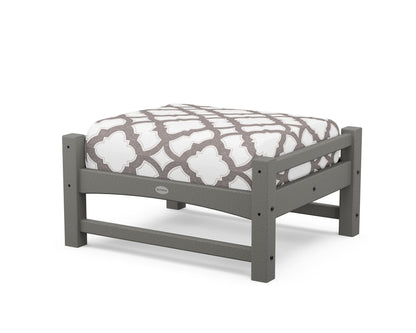 POLYWOOD® Club Ottoman in Slate Grey / Trellis Grey Mist