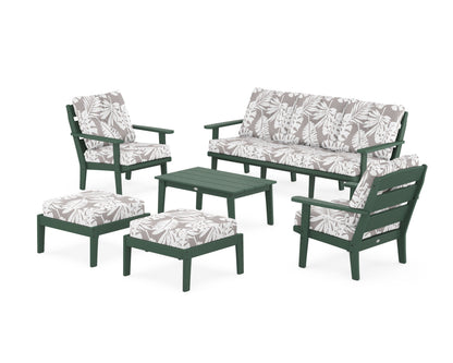 POLYWOOD® Lakeside 6-Piece Lounge Sofa Set in Green / Leaf Grey Mist