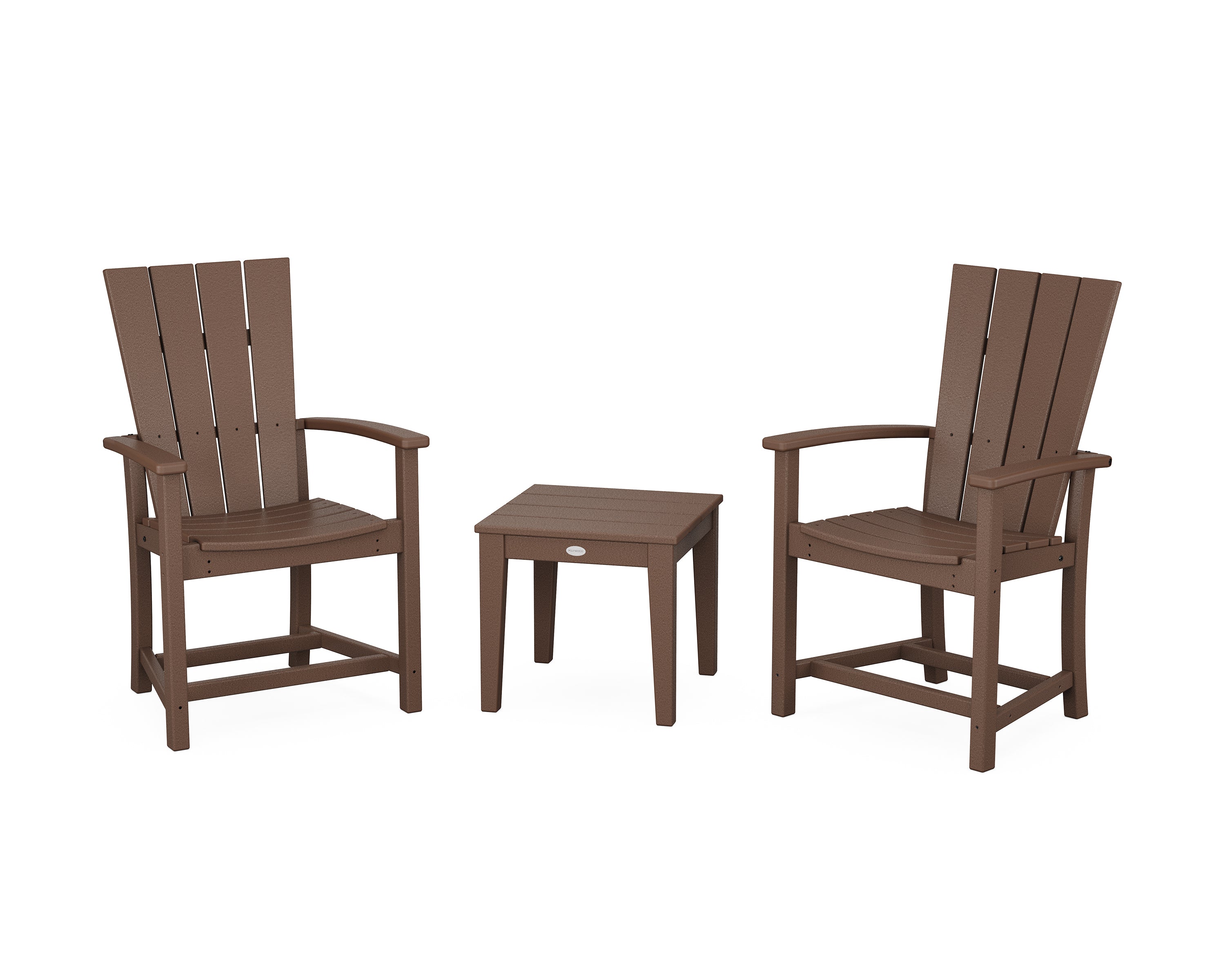POLYWOOD® Quattro 3-Piece Upright Adirondack Chair Set in Mahogany
