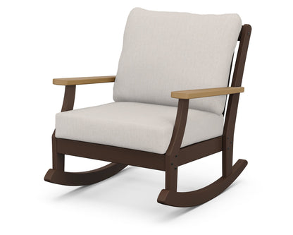 POLYWOOD® Braxton Deep Seating Rocking Chair in Mahogany / Natural / Cast Ash