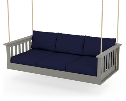 POLYWOOD® Vineyard Daybed Swing in Slate Grey / Navy