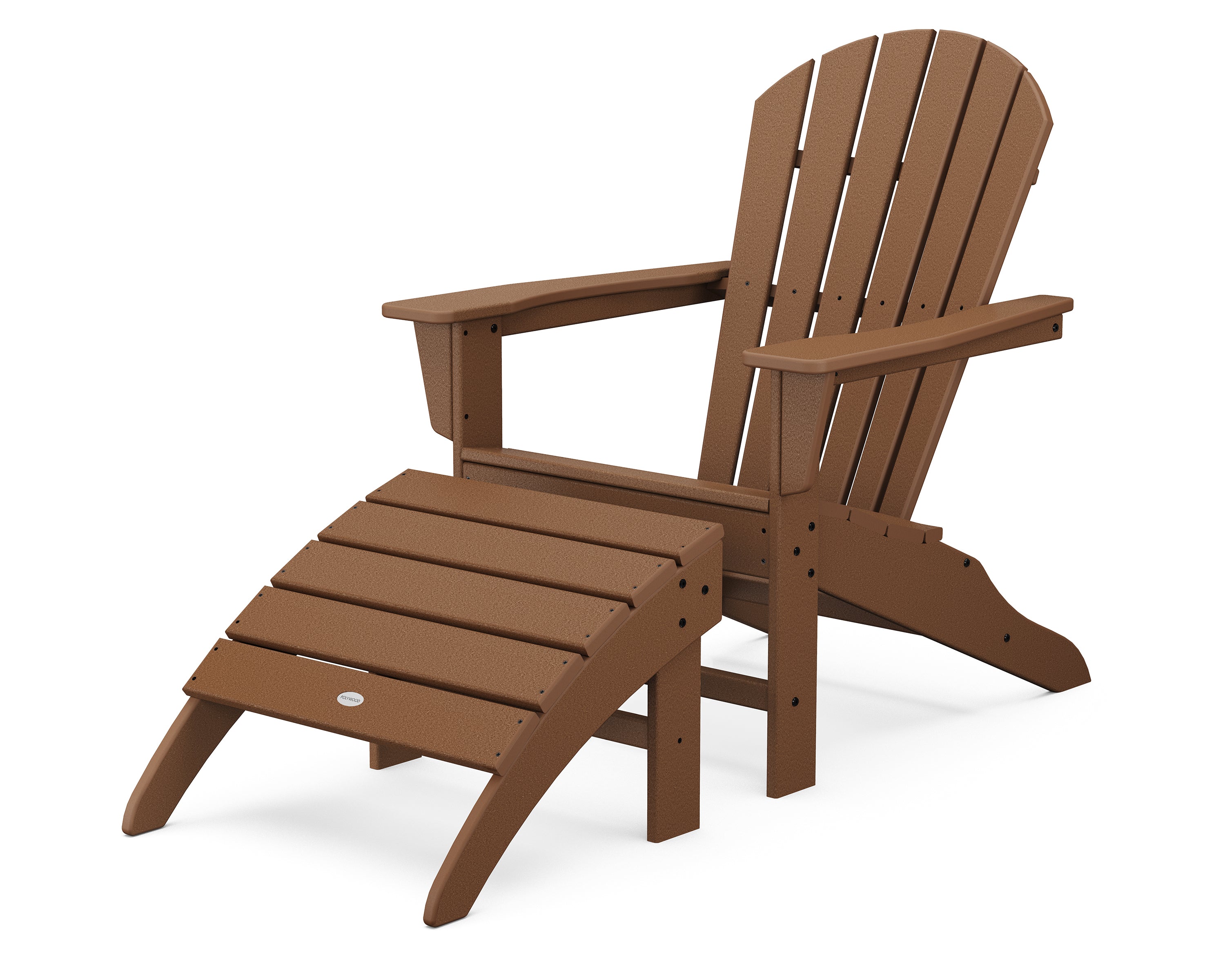POLYWOOD® South Beach Adirondack 2-Piece Set in Teak
