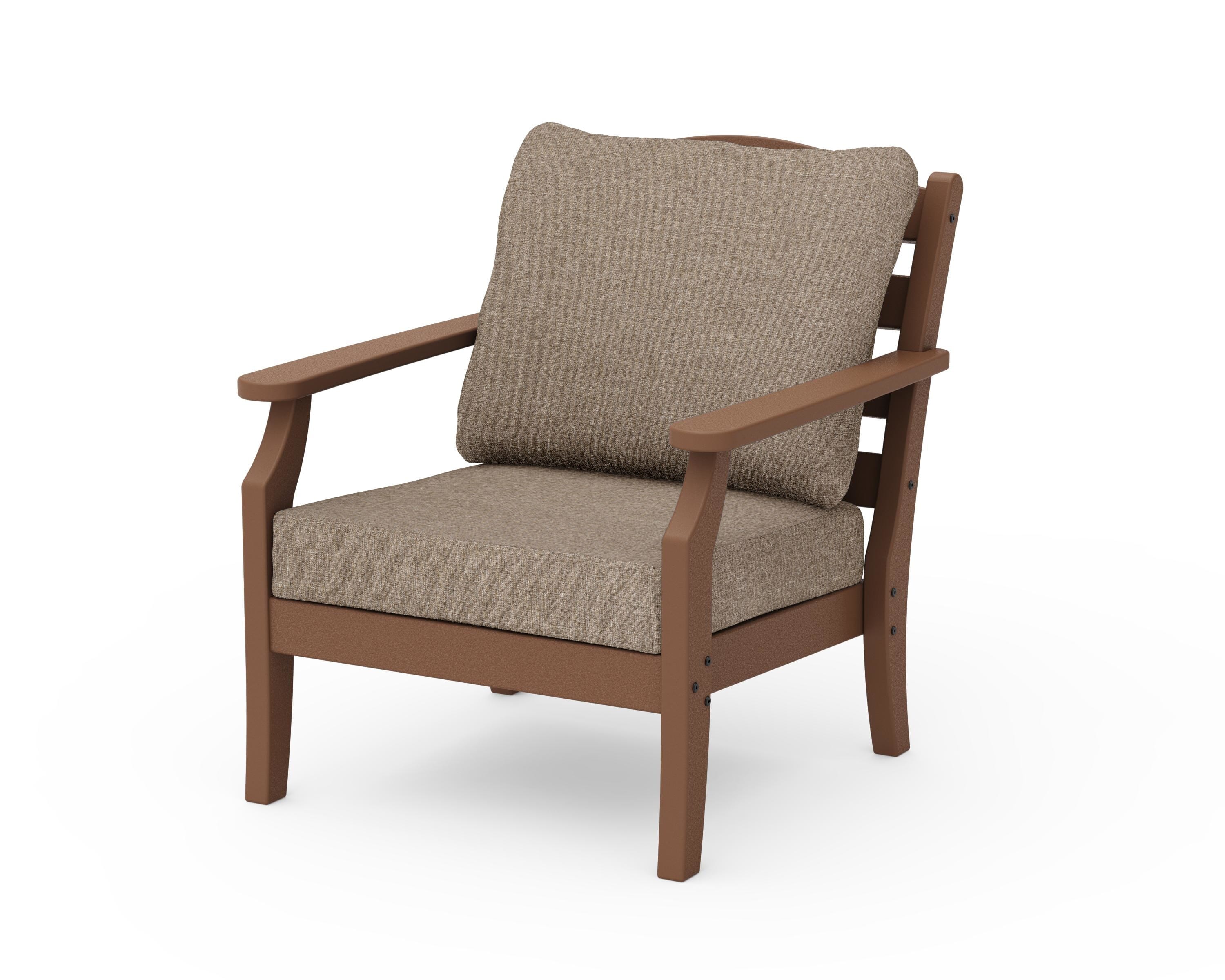 Draper James™ by  POLYWOOD® Savannah Deep Seating Chair in Teak / Spiced Burlap