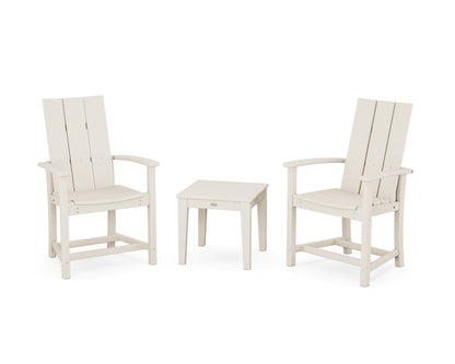POLYWOOD® Modern 3-Piece Upright Adirondack Chair Set in Sand