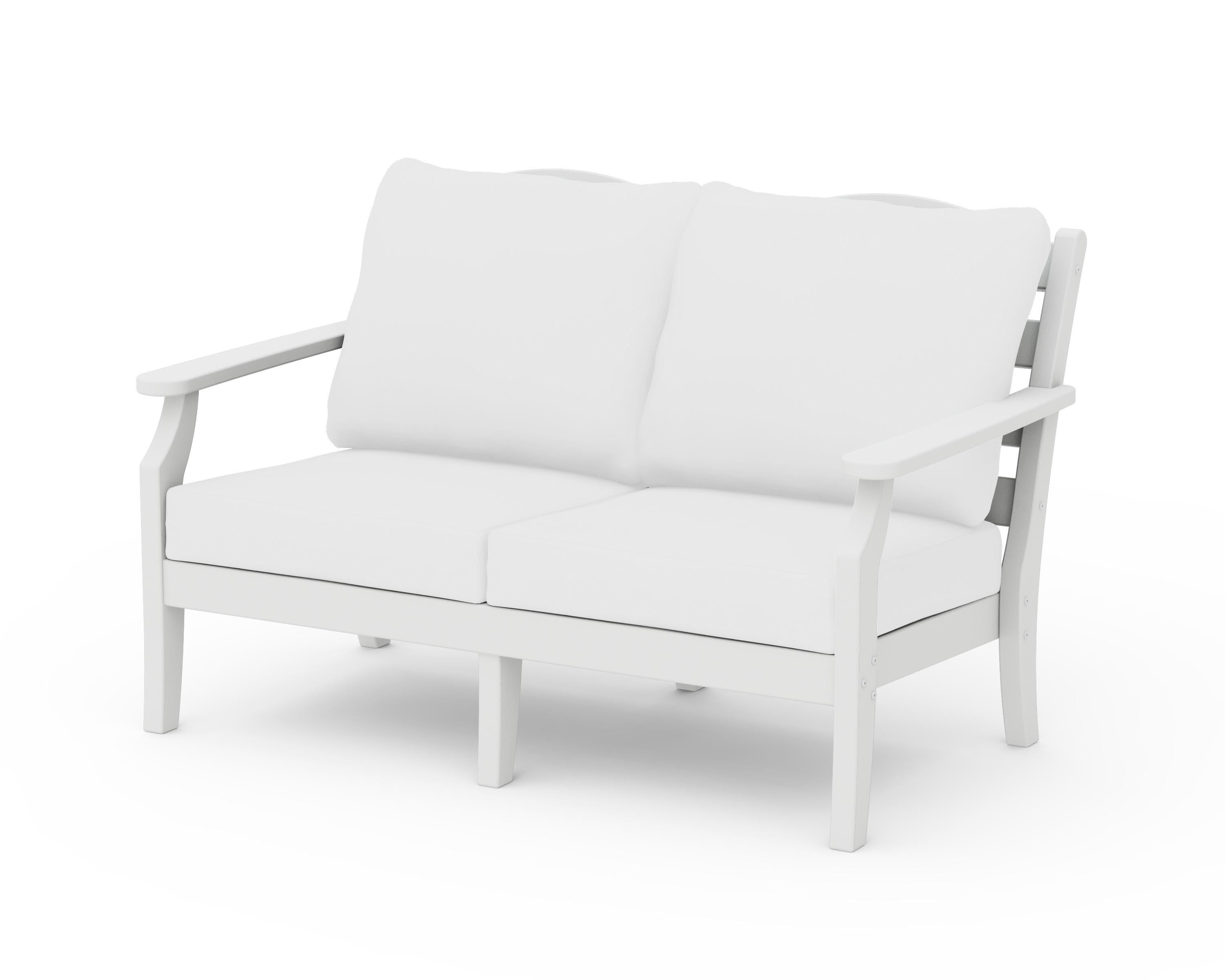Draper James™ by  POLYWOOD® Savannah Deep Seating Loveseat in White / Natural