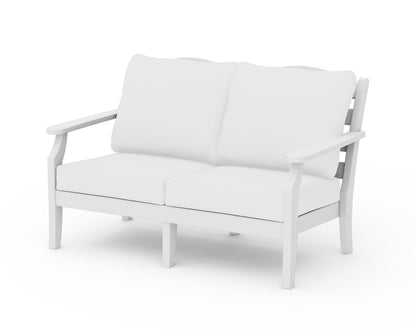Draper James™ by  POLYWOOD® Savannah Deep Seating Loveseat in White / Natural