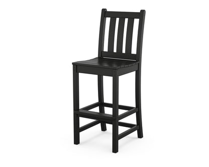 POLYWOOD® Traditional Garden Bar Side Chair in Black