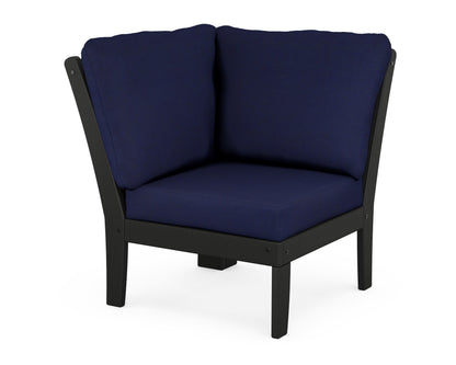 POLYWOOD® Braxton Modular Corner Chair in Black / Navy
