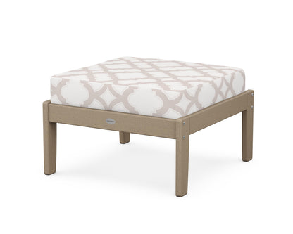 POLYWOOD® Braxton Deep Seating Ottoman in Vintage Sahara / Trellis Dune Burlap