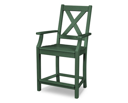 POLYWOOD® Braxton Counter Arm Chair in Green