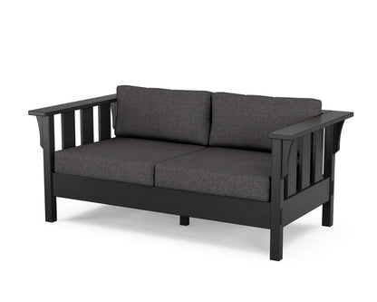 Martha Stewart by POLYWOOD® Acadia Deep Seating Loveseat in Black / Ash Charcoal