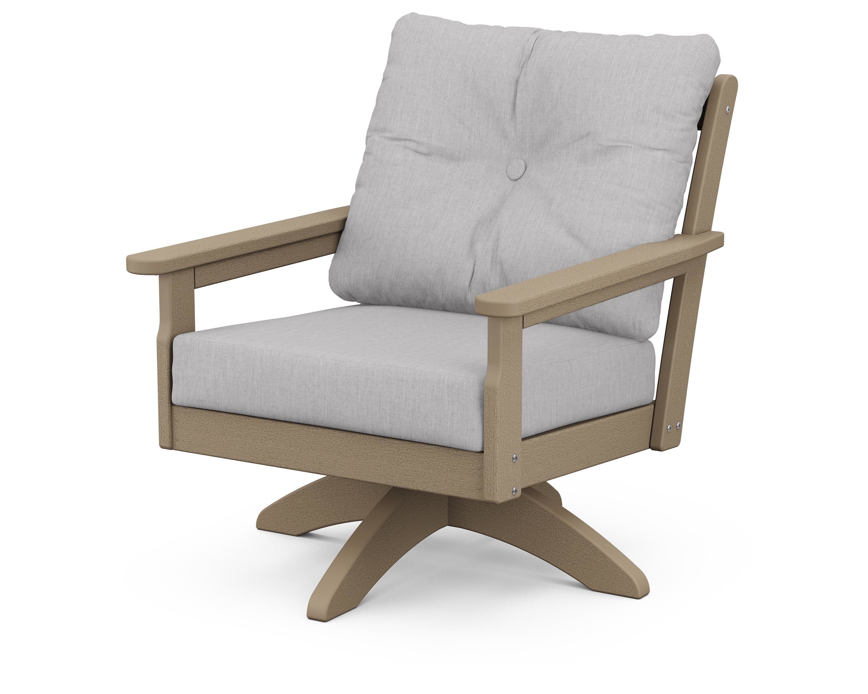 POLYWOOD® Vineyard Deep Seating Swivel Chair in Vintage Sahara / Granite