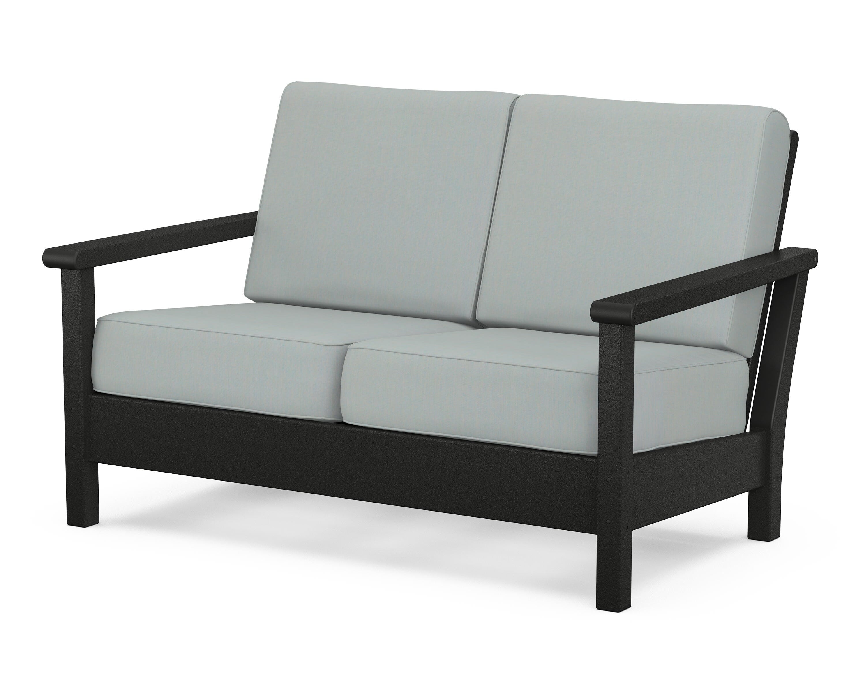 POLYWOOD® Harbour Deep Seating Loveseat in Black / Spa