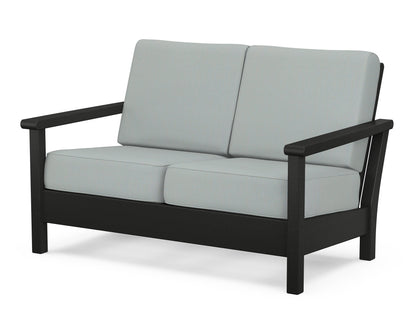 POLYWOOD® Harbour Deep Seating Loveseat in Black / Spa