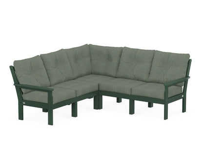 POLYWOOD® Vineyard 5-Piece Sectional in Green / Cast Sage