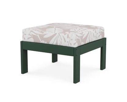 POLYWOOD® Vineyard Modular Ottoman in Green / Leaf Dune Burlap