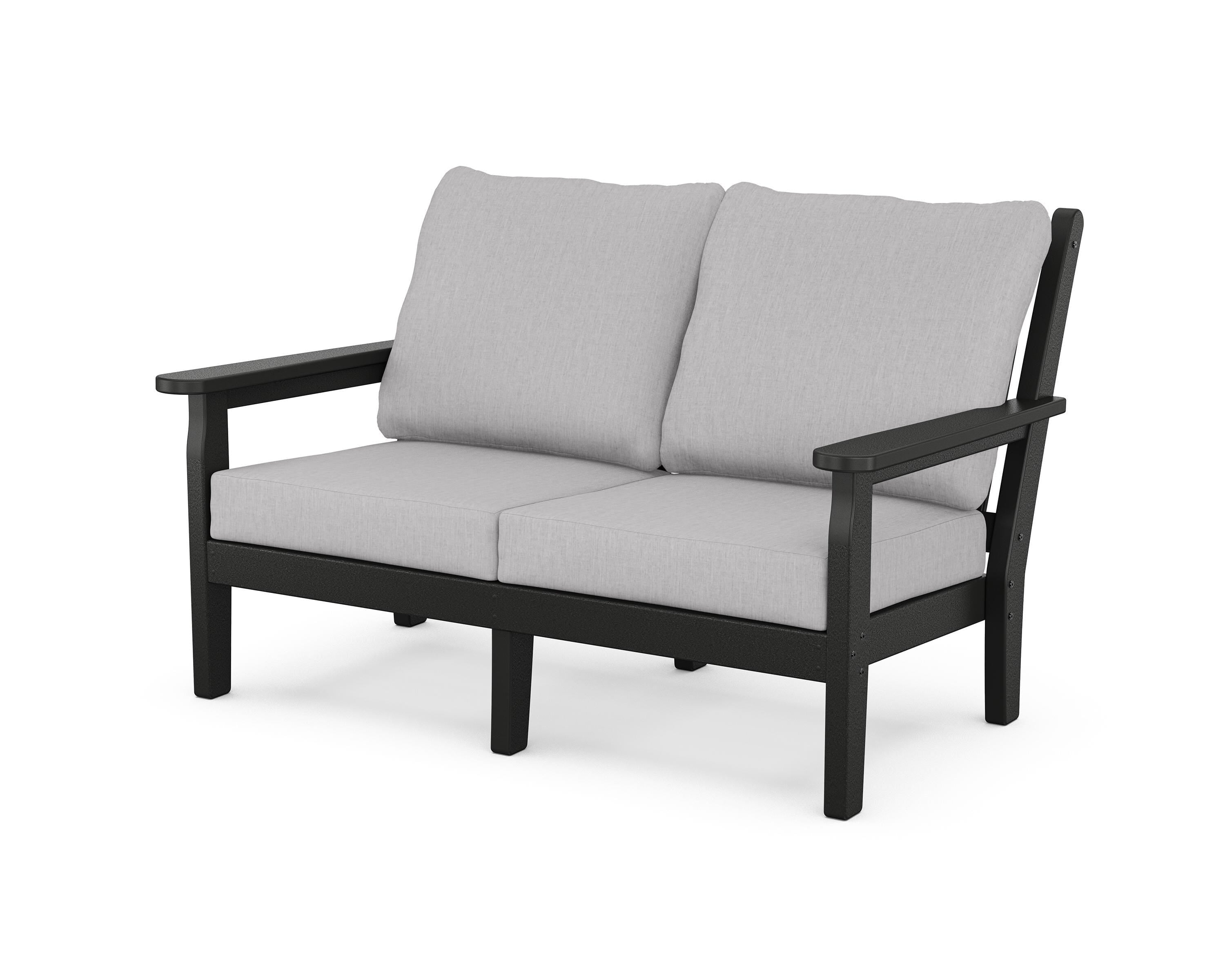 POLYWOOD® Chippendale Deep Seating Loveseat in Black / Granite