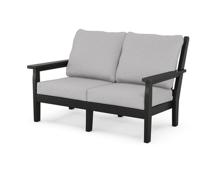 POLYWOOD® Chippendale Deep Seating Loveseat in Black / Granite