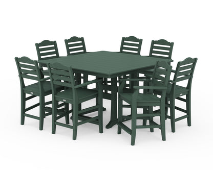Draper James™ by  POLYWOOD® Savannah 9-Piece Square Counter Set with Trestle Legs in Green