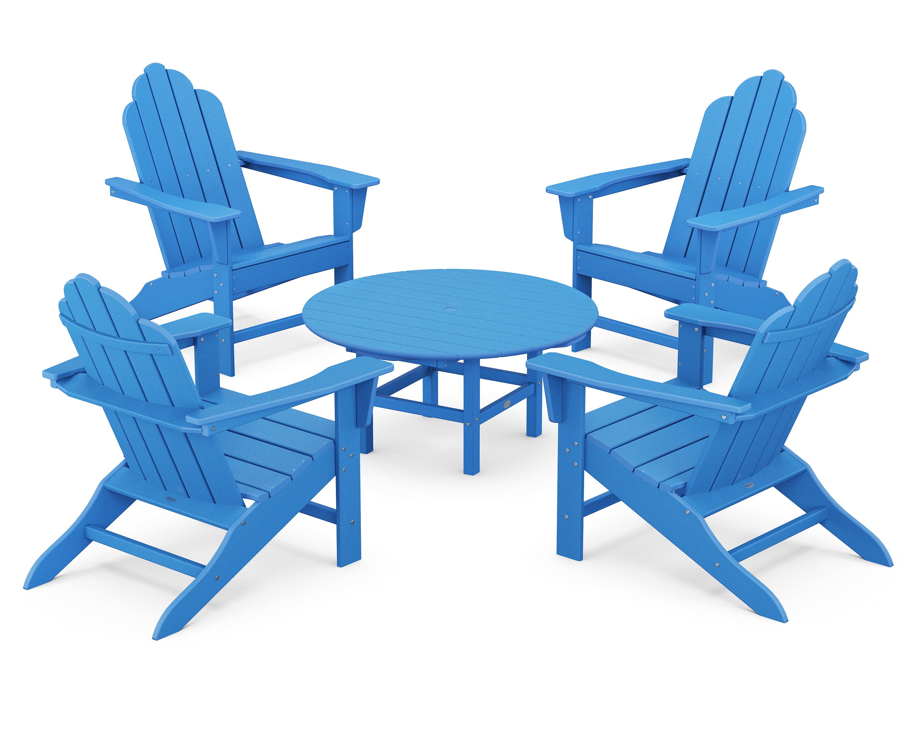 POLYWOOD® Long Island Adirondack 5-Piece Conversation Group in Pacific Blue
