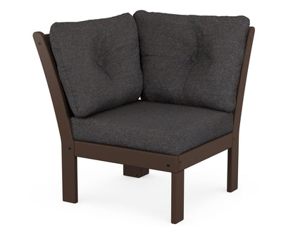 POLYWOOD® Vineyard Modular Corner Chair in Mahogany / Ash Charcoal