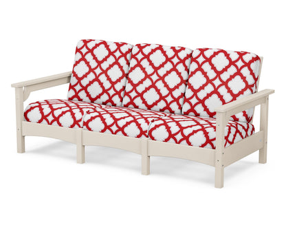 POLYWOOD® Club Sofa in Sand / Trellis Crimson